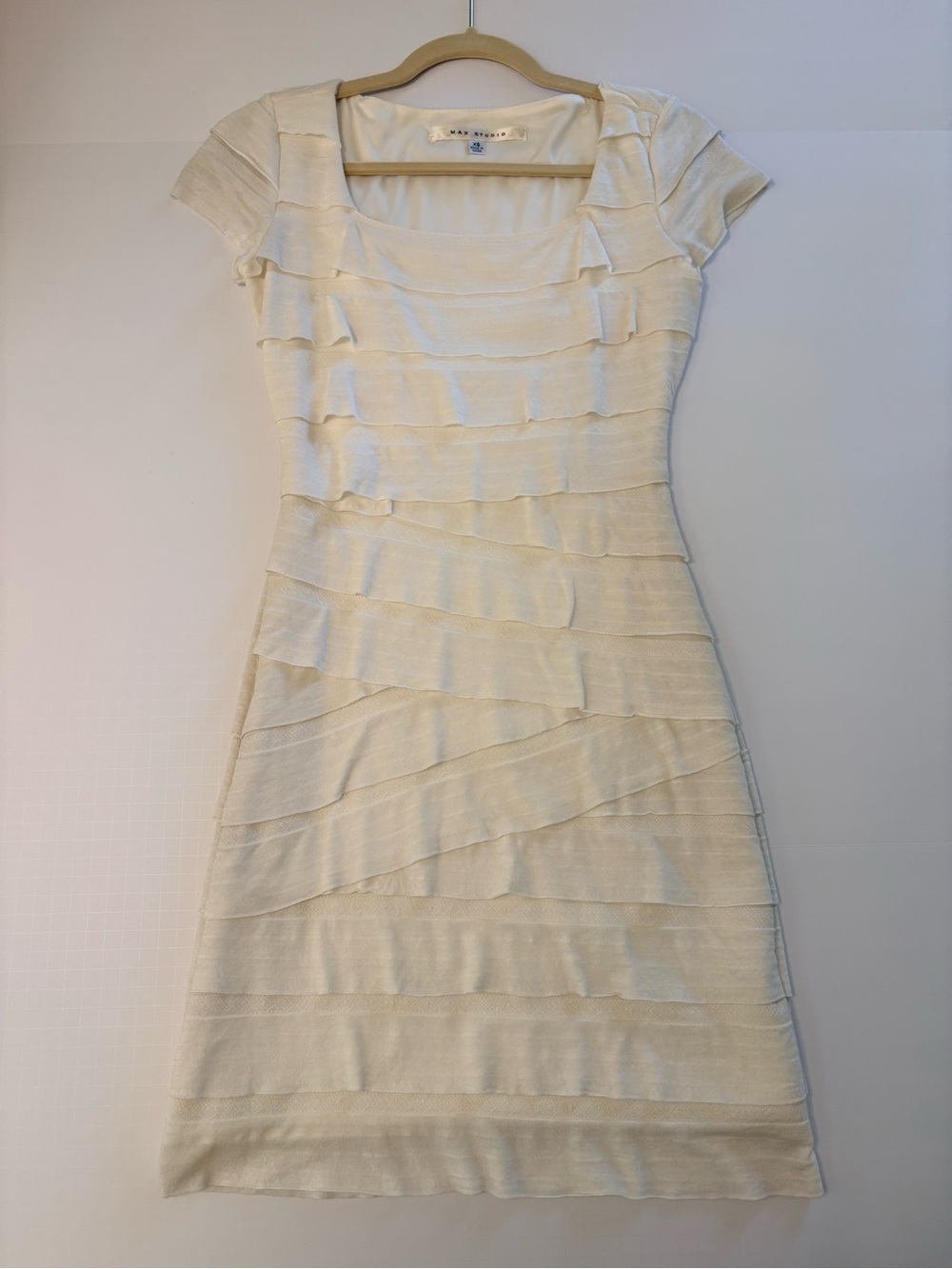 Kacey Montoya’s Closet | Max Studio Ivory Layered Ruffle Dress